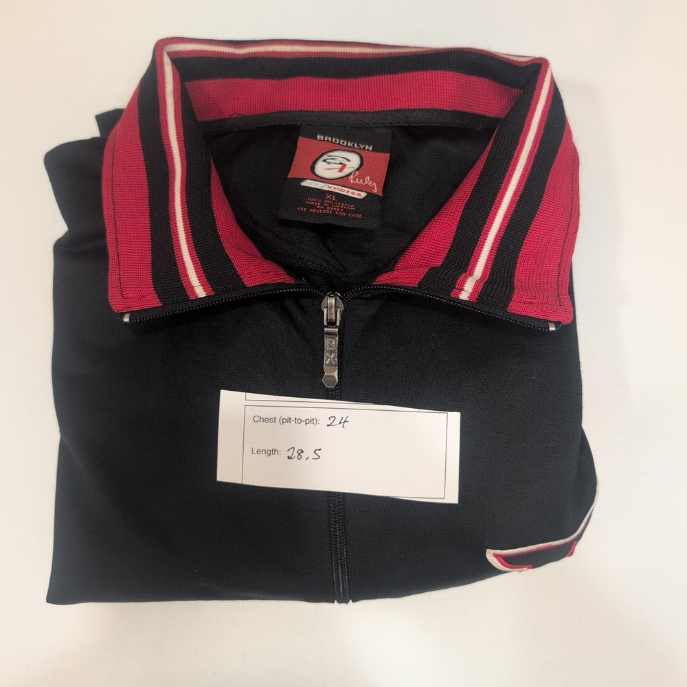 Brooklyn Athletic Dept Athletes Collect Short Sleeve Track Jacket XL Black Red - Picture 5 of 5